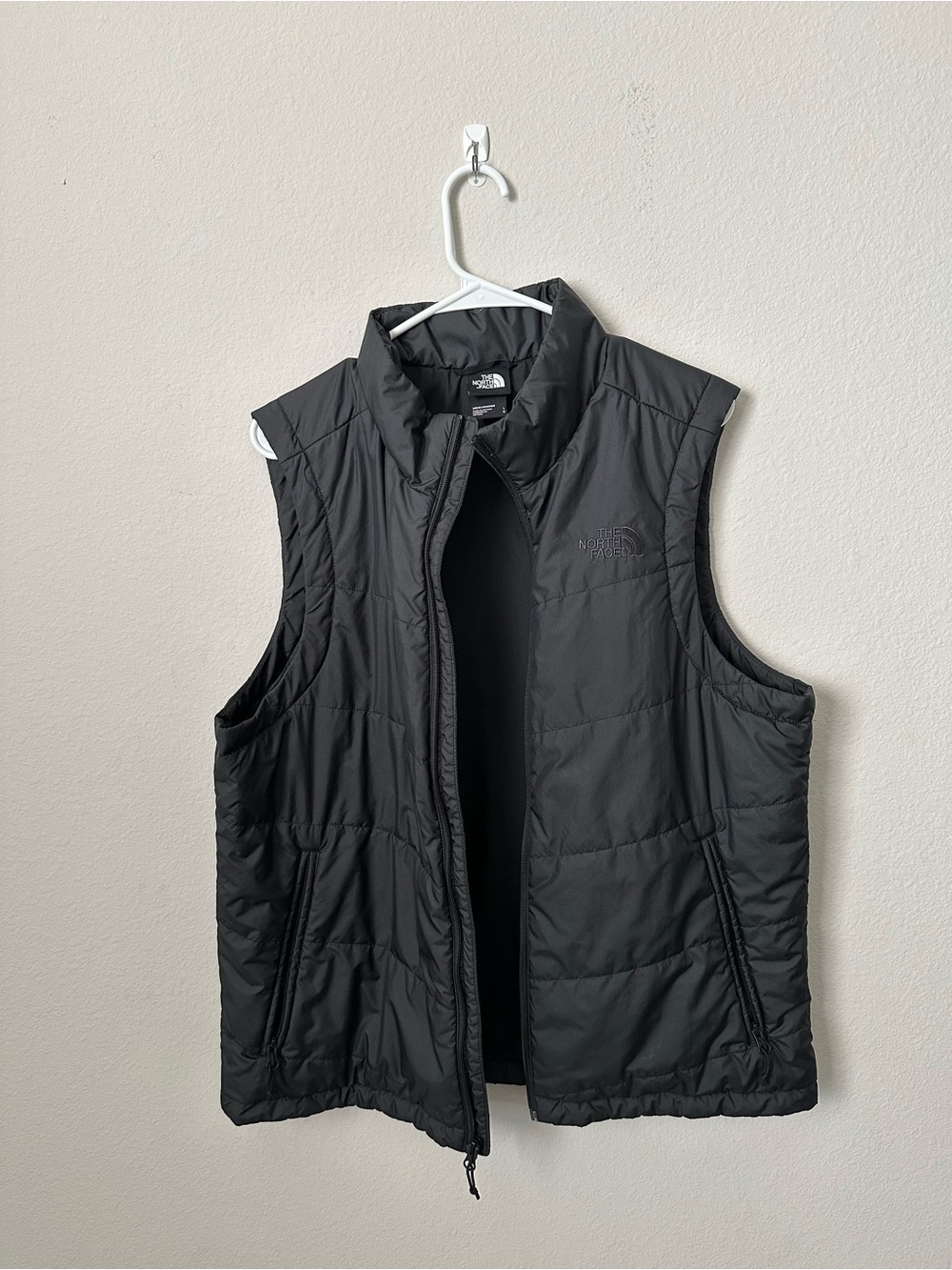 The North Face Men's Black Puffer Vest with Stand Collar